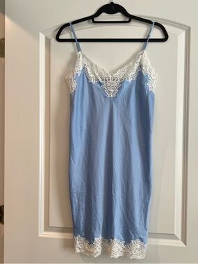 Lauren Ralph Lauren Blue Lace Slip Dress